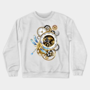 Steampunk Dials with Dragonfly Crewneck Sweatshirt